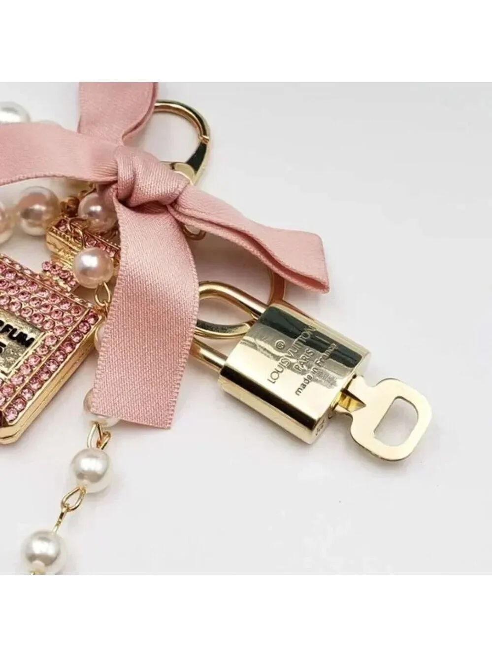 Authentic Louis Vuitton Gold Lock 🔒 Keychain Bag Unbranded N5 Bottle Charm LV